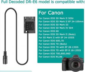 img 3 attached to Canon EOS 60Da 70D 80D 5D3 5D4 5DS R ACK-E6 12V-24V Adapter Cable DR-E6 LP-E6 Full Decoded DC Coupler Battery