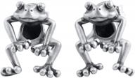 серьги-лягушки с подвесками из стерлингового серебра 925 пробы - милые винтажные украшения с животными, подарочный набор для женщин и девочек - 2 способа ношения - lovecom логотип