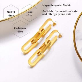 img 2 attached to Chic And Safe Jewelry: Hypoallergenic Fashion Earrings For Women In Stainless Steel/18K Gold Plated With Gift Box