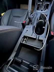 img 5 attached to Органайзер для центральной консоли из материала ABS, совместимый с Subaru Impreza 2017-2023 и Crosstrek 2018-2023, аксессуары для ящика для хранения подлокотника с черной резиновой отделкой.