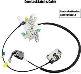 img 3 attached to 🔒 Ford F-250 F-350 F-450 F-550 Super Duty Door Lock Latch &amp; Cable Set 1999-2007, Left Driver Upper and Lower Rear Side Latches Assembly for Extended Cab, Part Number: 6C3Z-28264A01-A