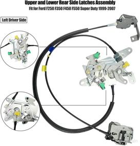 img 2 attached to 🔒 Ford F-250 F-350 F-450 F-550 Super Duty Door Lock Latch &amp; Cable Set 1999-2007, Left Driver Upper and Lower Rear Side Latches Assembly for Extended Cab, Part Number: 6C3Z-28264A01-A