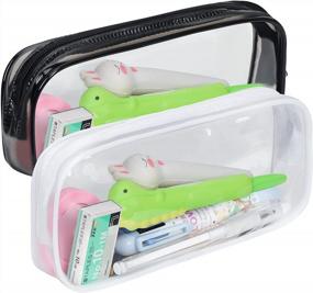 img 4 attached to Skycase Clear Exam Pencil Bag Set: Stylish Pouches For Office And School Supplies Storage