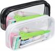 skycase clear exam pencil bag set: stylish pouches for office and school supplies storage logo