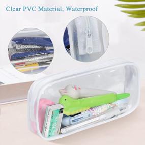 img 2 attached to Skycase Clear Exam Pencil Bag Set: Stylish Pouches For Office And School Supplies Storage