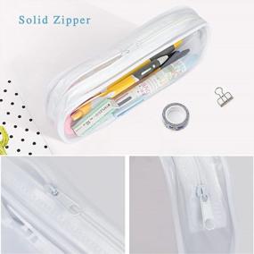 img 1 attached to Skycase Clear Exam Pencil Bag Set: Stylish Pouches For Office And School Supplies Storage