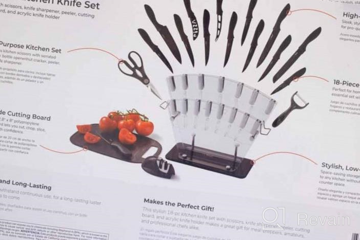 img 1 attached to Upgrade Your Kitchen With EatNeat'S Deluxe 18 Piece All Black Knife Set And Cutting Board review by Jason Tinnen