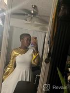 img 1 attached to Metallic Gold Color Block Loose Fit Full Length Church Dancewear For Women: IBAKOM'S Liturgical Praise Dance Worship Long Dress review by Bill Dooley