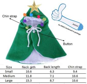 img 3 attached to 🎄 ANiAC Pet Christmas Costume: Puppy Xmas Cloak with Star and Pompoms, Cat Santa Cape with Santa Hat - Party Cosplay Dress for Cats and Small to Medium-Sized Dogs (Small, Green)