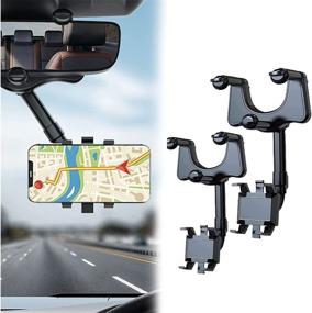 img 4 attached to 📱 Kriaye Car Phone Holder Mount: 360° Rotatable & Retractable, Super Stable & Easy Install - 2pcs