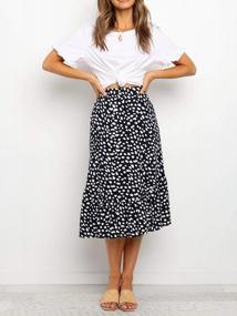 img 1 attached to Women'S Summer Boho Polka Dot Print A-Line Flowy Midi Skirt Ruffled R.Vivimos