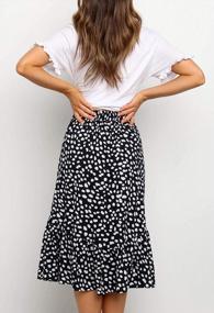 img 3 attached to Женская летняя струящаяся юбка миди трапециевидной формы в горошек в стиле бохо с рюшами R.Vivimos