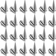 🔩 qlouni 50 sets cone spikes screwback studs: enhance diy leather crafts and clothing with silver studs and spikes (10 x 25mm) logo