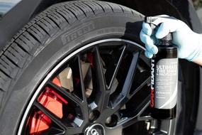 img 1 attached to 🚗 Carfidant Tire Shine Spray Kit - Tire Dressing & Rubber Protectant - Provides Dark, Wet Look with No Grease or Sling! Tire Black Tire Shine with Applicator Pad