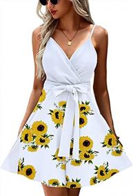 img 4 attached to Sexy V-Neck Floral Spaghetti Strap Jumpsuit For Women - CASURESS Rompers With Adjustable Belt