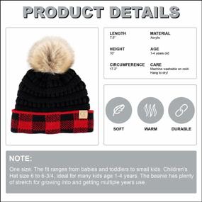 img 3 attached to Kids Cable Knit Winter Hat Beanie - Funky Junque Baby & Toddler Pom Cap