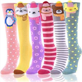 img 2 attached to Knee High Anime Cartoon Animal Socks For Girls Age 3-12 - Fun And Unique Gifts
