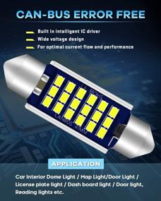 img 2 attached to Super Bright Qoope Festoon LED Bulb 578 211-2 For Car Interior Dome Map License Plate Light - Canbus Error Free, 18SMD 212-2 LED Bulb With 9-28V White Light (2016 Model)