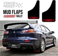 🚗 race sport rally carbon fiber universal mud flaps car set of 2 pcs red - ultimate splash guards for cars – effortless installation – engineered for extreme temperatures – trendy and reliable car accessories логотип