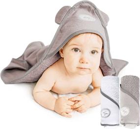 img 4 attached to Ultra-Soft 100% Cotton Baby Towels: Hooded Bath Towel Pack for Boys & Girls – Gentle on Sensitive Skin, with Durable Waffle Weaving Technology