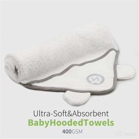 img 1 attached to Ultra-Soft 100% Cotton Baby Towels: Hooded Bath Towel Pack for Boys & Girls – Gentle on Sensitive Skin, with Durable Waffle Weaving Technology