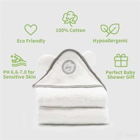 img 2 attached to Ultra-Soft 100% Cotton Baby Towels: Hooded Bath Towel Pack for Boys & Girls – Gentle on Sensitive Skin, with Durable Waffle Weaving Technology