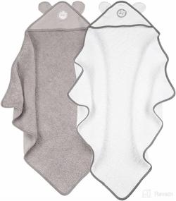 img 3 attached to Ultra-Soft 100% Cotton Baby Towels: Hooded Bath Towel Pack for Boys & Girls – Gentle on Sensitive Skin, with Durable Waffle Weaving Technology