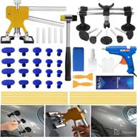 🚗 complete 55pcs car dent repair kit: auto body dent removal tool set with double pole bridge dent puller, adjustable golden lifter, glue gun & slide hammer - perfect for minor and deep dent removal! logo