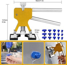 img 3 attached to 🚗 Complete 55pcs Car Dent Repair Kit: Auto Body Dent Removal Tool Set with Double Pole Bridge Dent Puller, Adjustable Golden Lifter, Glue Gun & Slide Hammer - Perfect for Minor and Deep Dent Removal!