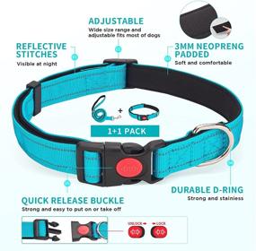 img 2 attached to Tpotato Reflective Dog Collar and Leash Set: Adjustable, Neoprene Padded Nylon Collars with 6 FT 🐶 Heavy Duty Leash, 2 Comfortable Handles & Safety Locking Buckle for Small to Extra Large Breed Dogs