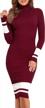 prettyguide women's turtleneck sweater dress long sleeve ribbed knit stretch midi bodycon dresses logo