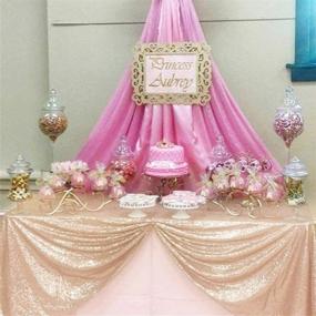 img 3 attached to QueenDream Sequin Tablecloth 60X102 Inch Champagne Blush Tablecloth For Birthday Baby Shower Wedding Decorations