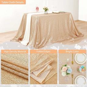 img 2 attached to QueenDream Sequin Tablecloth 60X102 Inch Champagne Blush Tablecloth For Birthday Baby Shower Wedding Decorations