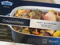 img 1 attached to CorningWare, Non-Stick 4 Quart QuickHeat Braiser With Lid, Lightweight, Ceramic Non-Stick Interior Coating For Even Heat Cooking, Perfect For Baking, Frying, Searing And More, French Navy review by Dionne Reyes