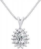 14k white gold halo pendant necklace with pear tear drop gemstone & genuine diamond, 18" chain 6x4mm birthstone jewelry for women logo