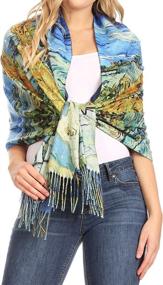 img 4 attached to Sakkas 1922 Lightweight Colorful Printed Women's Accessories - Scarves & Wraps