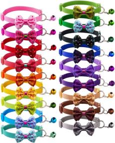 img 4 attached to Flymind Puppy Collars: Adjustable Breakaway Whelping ID Collars for Cats, Dogs, Kittens & Puppies - Soft Nylon Litter Identification 19-32cm