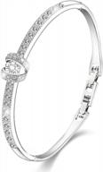 18k white gold princess bangle bracelet with swarovski crystal - menton ezil women's fashion jewelry логотип