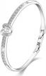 18k white gold princess bangle bracelet with swarovski crystal - menton ezil women's fashion jewelry logo