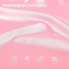 img 1 attached to Pack Of 16 Square Satin Napkins In Bright Pink Silk Fabric For Wedding, Banquet, Or Party Decoration - Soft, Smooth 17 X 17 Inch Table Napkins By ANECO