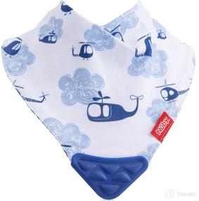 img 2 attached to 🚒 Nuby Reversible Fire Engine and Blue Helicopter Teething Bib Set - Perfect for Babies 3 Months and Above!