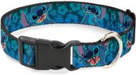 🐶 buckle-down dog collar - plastic clip stitch expressions hibiscus collage green blue fade - adjustable sizes for small, medium, and large dogs logo