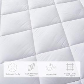 img 2 attached to Soft & Breathable Bedecor Fitted Mattress Pad | Quilted Noiseless Cover With Down Alternative Fiber | Stretchable For Traditional & Air Mattresses | Twin Size, Fits Up To 18-Inches Deep