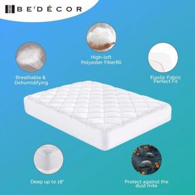 img 1 attached to Soft & Breathable Bedecor Fitted Mattress Pad | Quilted Noiseless Cover With Down Alternative Fiber | Stretchable For Traditional & Air Mattresses | Twin Size, Fits Up To 18-Inches Deep
