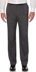 img 3 attached to Comfortable And Stylish: Savane Men'S Big & Tall Pleated Dress Pants With Stretch Crosshatch Fabric