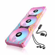 asiahorse matrix-pink 56 addressable rgb leds 360mm all-in-one fan with mb sync/analog controller for pc case & liquid cooling system logo