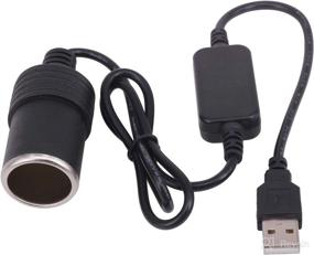 img 2 attached to 🔌 Yeworth 0.6m USB to Car Cigarette Lighter Adapter Cord for Car Vacuum Cleaner & Driving Recorder