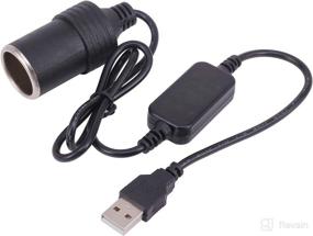 img 4 attached to 🔌 Yeworth 0.6m USB to Car Cigarette Lighter Adapter Cord for Car Vacuum Cleaner & Driving Recorder