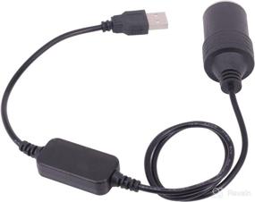 img 1 attached to 🔌 Yeworth 0.6m USB to Car Cigarette Lighter Adapter Cord for Car Vacuum Cleaner & Driving Recorder