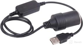 img 3 attached to 🔌 Yeworth 0.6m USB to Car Cigarette Lighter Adapter Cord for Car Vacuum Cleaner & Driving Recorder